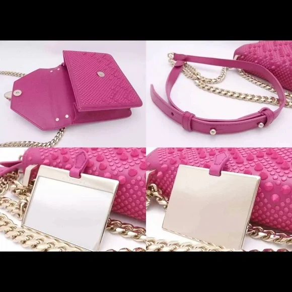 Auth BVLGARI Serpenti Chain Shoulder Bag Pink/Gold - Picture 7 of 12